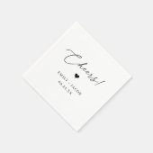 Moderne minimalistische zwart-wit bruiloft proost servet (Hoek)