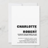 Moderne minimalistische zwart wit bruiloft recepti kaart (Voorkant)