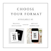 Moderne minimalistische zwart-wit bruiloft save the date