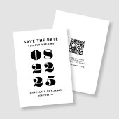 Moderne minimalistische zwart-wit bruiloft save the date