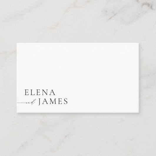 Moderne minimalistische zwart-wit bruiloft website informatiekaartje (Voorkant)