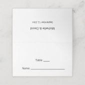 Moderne minimalistische zwart wit Casual bruiloft Plaatskaartje (Buitenkant ongevouwen)
