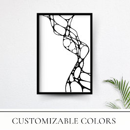 Moderne minimalistische zwart-wit cellen Art Print
