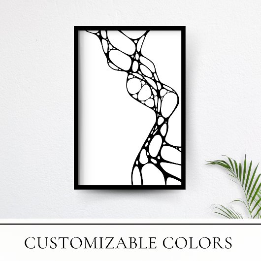 Moderne minimalistische zwart-wit cellen Art Print