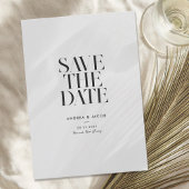 Moderne Minimalistische Zwart-Wit Chic Bruiloft Save The Date