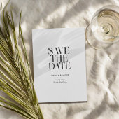 Moderne Minimalistische Zwart-Wit Chic Bruiloft Save The Date