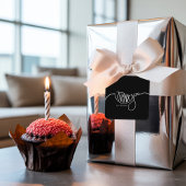 Moderne Minimalistische Zwart-Wit Custom Dank u Ronde Sticker