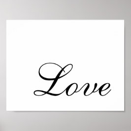 Moderne minimalistische zwart-wit elegante liefde poster