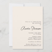 Moderne minimalistische zwart-wit en ivory Bat Mit Kaart (Voorkant)