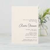 Moderne minimalistische zwart-wit en ivory Bat Mit Kaart (Staand voorkant)