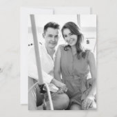 Moderne Minimalistische Zwart-Wit Foto Bruiloft Kaart (Achterkant)