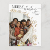 Moderne minimalistische zwart-wit foto Kerstmis Briefkaart (Voorkant)