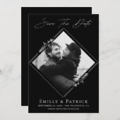Moderne Minimalistische Zwart-Wit Foto Save The Date (Voorkant / Achterkant)