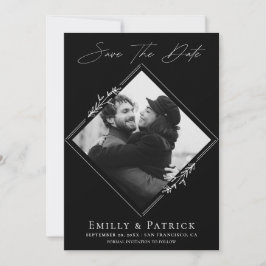Moderne Minimalistische Zwart-Wit Foto Save The Date