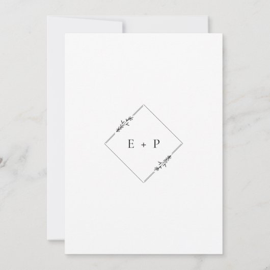 Moderne Minimalistische Zwart-Wit Foto Save The Date (Achterkant)