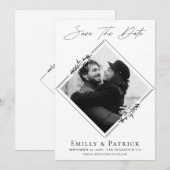 Moderne Minimalistische Zwart-Wit Foto Save The Date (Voorkant / Achterkant)