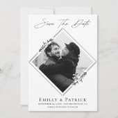 Moderne Minimalistische Zwart-Wit Foto Save The Date (Voorkant)