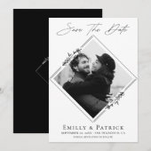 Moderne Minimalistische Zwart-Wit Foto Save The Date (Voorkant / Achterkant)