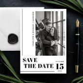 Moderne minimalistische zwart-wit foto save the date