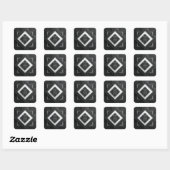 Moderne minimalistische zwart-wit geometrische bru vierkante sticker (Vel)