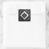 Moderne minimalistische zwart-wit geometrische bru vierkante sticker (Tas)