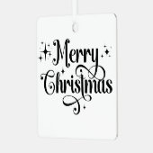 Moderne minimalistische zwart-wit kerstfoto metalen ornament (Voorkant links)