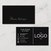 Moderne minimalistische zwart-wit logo business c visitekaartje (Voorkant / Achterkant)