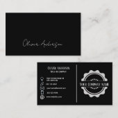 Moderne minimalistische zwart-wit logo business c visitekaartje (Voorkant / Achterkant)