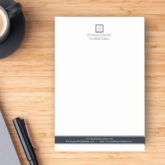 Moderne minimalistische zwart-wit Logo-business Post-it® Notes