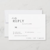 Moderne minimalistische zwart-wit maaltijdkeuze br RSVP kaartje (Voorkant)