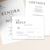 Moderne minimalistische zwart-wit maaltijdkeuze br RSVP kaartje