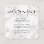 Moderne minimalistische zwart wit marmeren Logo Vierkante Visitekaartje (Achterkant)