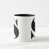 Moderne Minimalistische Zwart-Wit Monogram Initiaa Mok (Midden)