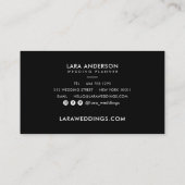 Moderne minimalistische zwart-wit monogram initial visitekaartje (Achterkant)