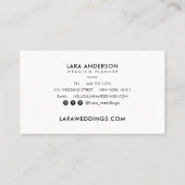 Moderne minimalistische zwart-wit monogram initial visitekaartje (Achterkant)