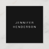 Moderne minimalistische zwart-wit professional vierkante visitekaartje (Voorkant)