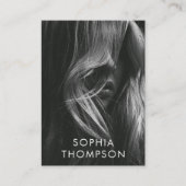 Moderne minimalistische zwart-wit professionele fo visitekaartje (Voorkant)