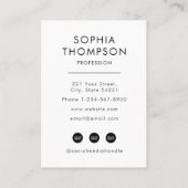 Moderne minimalistische zwart-wit professionele fo visitekaartje (Achterkant)