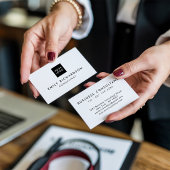 Moderne minimalistische zwart-wit professionele lo visitekaartje