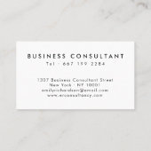 Moderne minimalistische zwart-wit professionele lo visitekaartje (Achterkant)