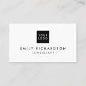 Moderne minimalistische zwart-wit professionele lo visitekaartje (Voorkant)