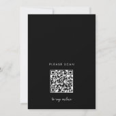 Moderne minimalistische zwart-wit Qr Code Bruiloft Kaart (Achterkant)