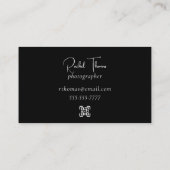 Moderne Minimalistische Zwart & Wit QR Code Elegan Visitekaartje (Achterkant)