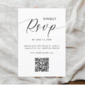 Moderne minimalistische zwart-wit QR-code RSVP Kaartje