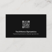 Moderne minimalistische zwart-wit QR-code Visitekaartje (Voorkant)