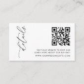 Moderne minimalistische zwart-wit QR-codedetails Informatiekaartje (Voorkant)