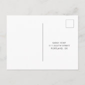 Moderne minimalistische zwart-wit RSVP Briefkaart (Achterkant)