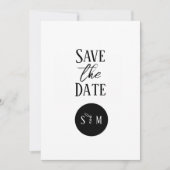 Moderne Minimalistische Zwart-Wit Save the Date Kaart (Voorkant)