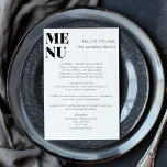 Moderne minimalistische zwart wit stijlvolle bruil menu<br><div class="desc">Moderne minimalistische zwart wit stijlvolle bruiloft menu</div>