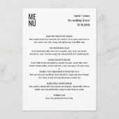 Moderne minimalistische zwart wit stijlvolle bruil menu (Voorkant)